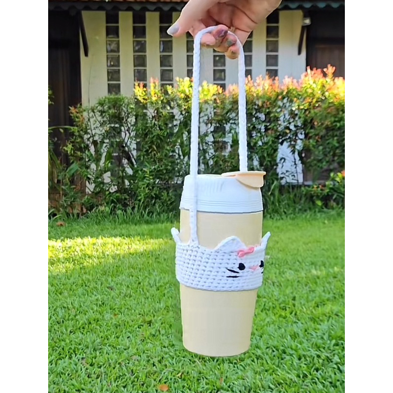 Túi đựng ly/ bính giữ nhiệt bằng len hình thú cute