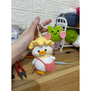 Móc khoá ếch handmade bằng len