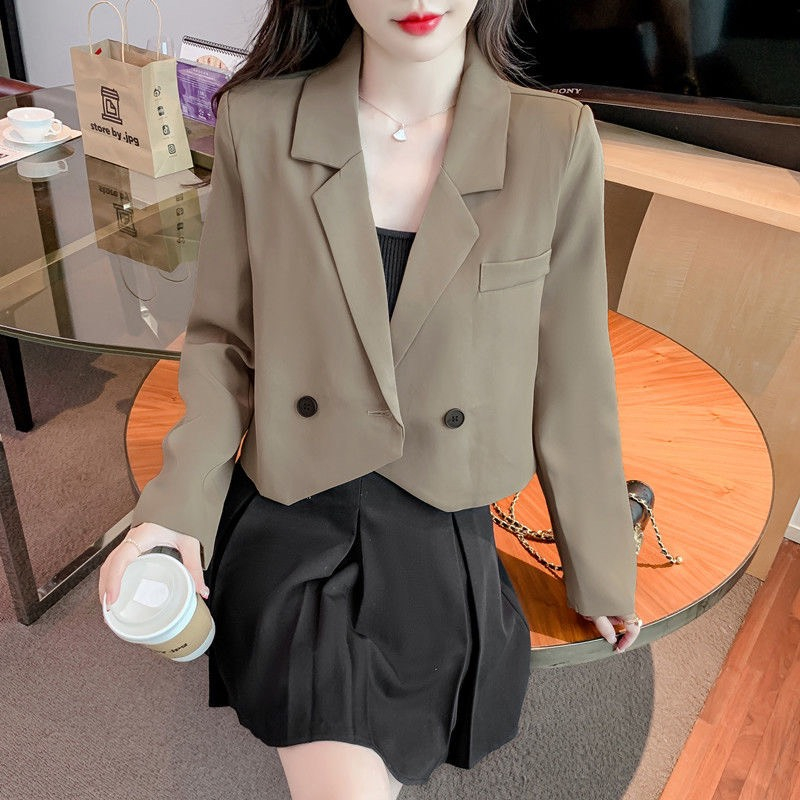 [🌼FREESHIP🌼KÈM ẢNH THẬT] Áo blazer 3 màu 2 cúc dạng ngắn 2 lớp khoác ngoài phong cách Hàn Quốc T - A014 | BigBuy360 - bigbuy360.vn
