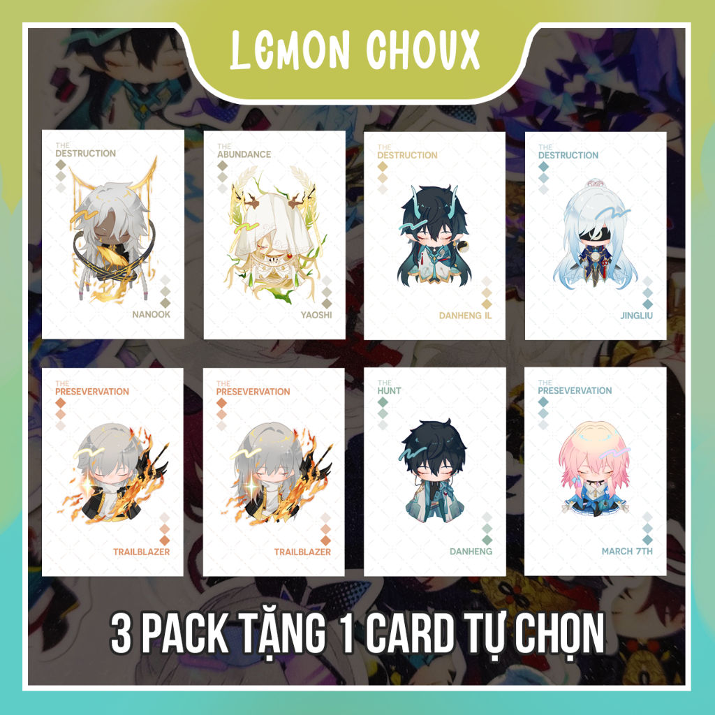 Sticker gacha Honkai Star Rail búp bê cầu nắng lấp lánh 34 nhân vật