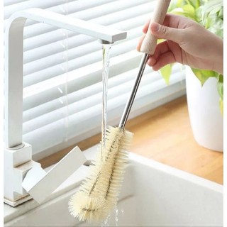 Cọ rửa bình giữ nhiệt, chổi cọ cán gỗ lông cước siêu bềndài 30-40cm cọ được tất cả các loại bình, cây cọ bình nước