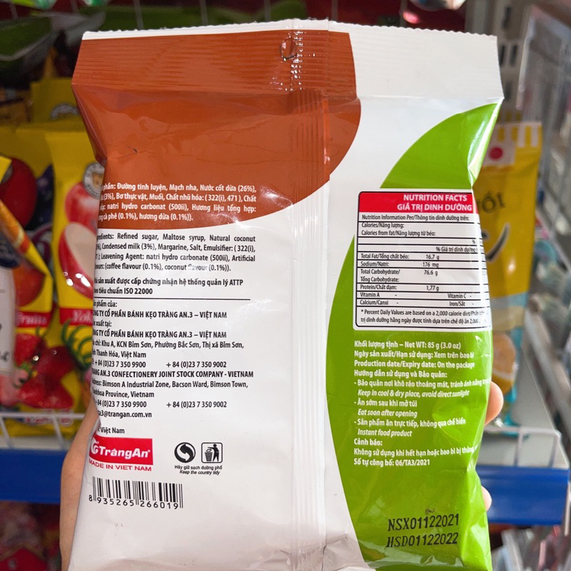 Kẹo Dừa Cà Phê Mondy BonBon Tràng An 85g