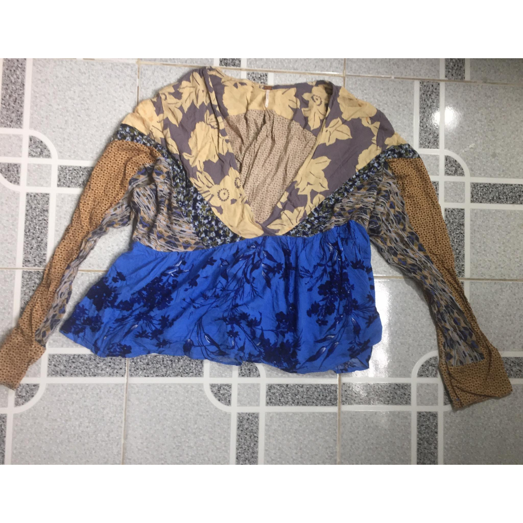 Áo babydoll phong cách boho Free Pe0ple xuất dư