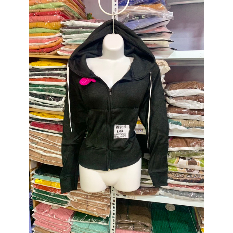 Áo khoác thun gân thêu logo co giãn