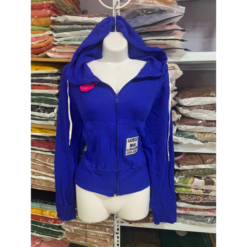 Áo khoác thun gân thêu logo co giãn