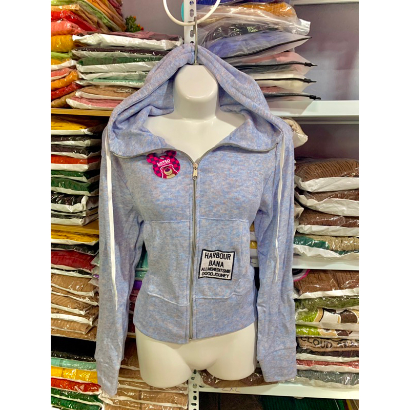 Áo khoác thun gân thêu logo co giãn