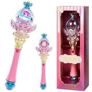 Gậy Phép Thuật chạy pin+đèn phát nhạc xoay đồ chơi công chúa,gậy phép thuật thổi bong bóng cho bé