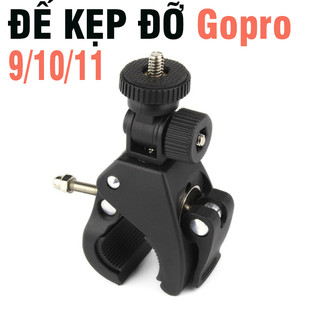 Đế gắn GoPro 12/ 11/10/9/8/7 máy ảnh hoặc điện thoại kẹp xe máy, xe đạp hoặc các thanh treo dạng tròn