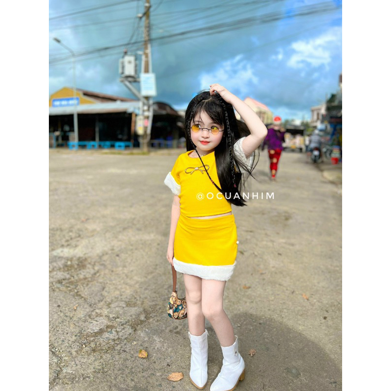 Set váy co giãn điệu đà cho bé