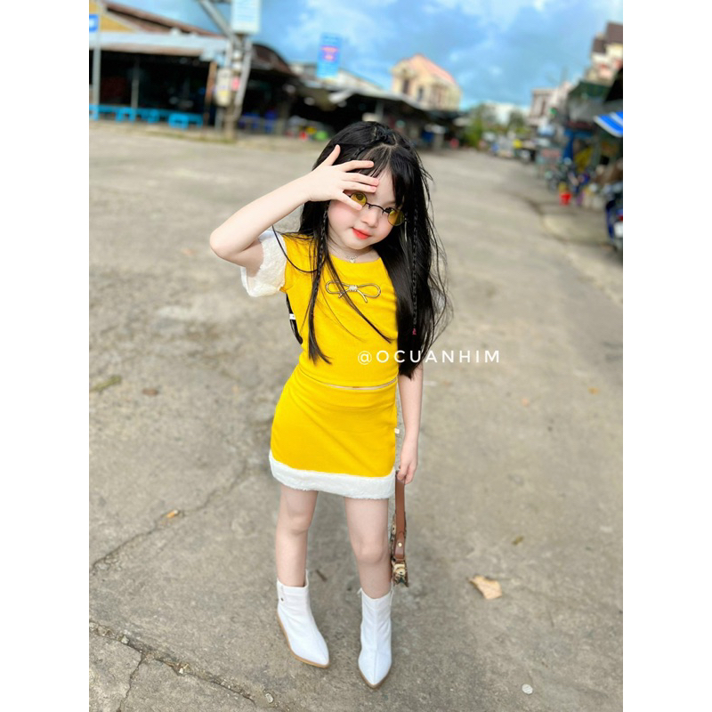 Set váy co giãn điệu đà cho bé