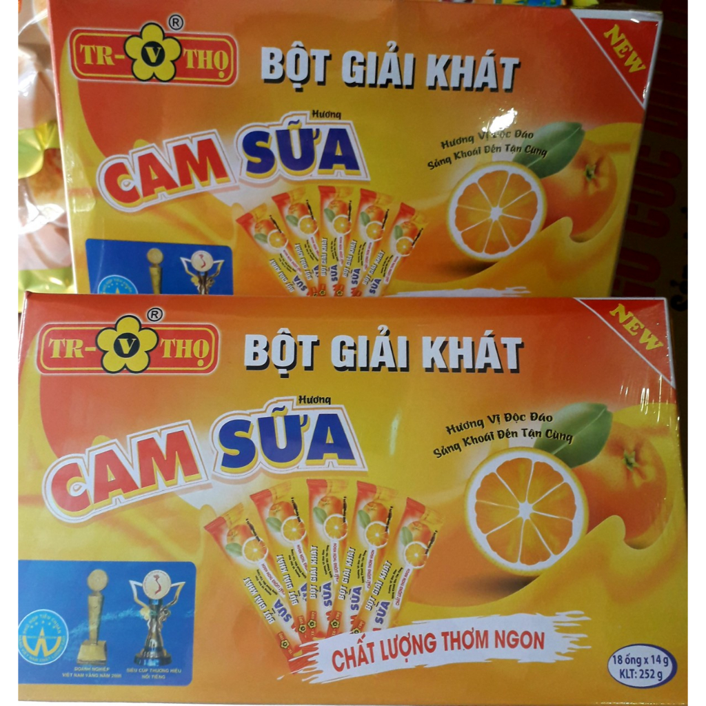 BỘT GIẢI KHÁT CAM sữa - Hộp 18 gói x 14g