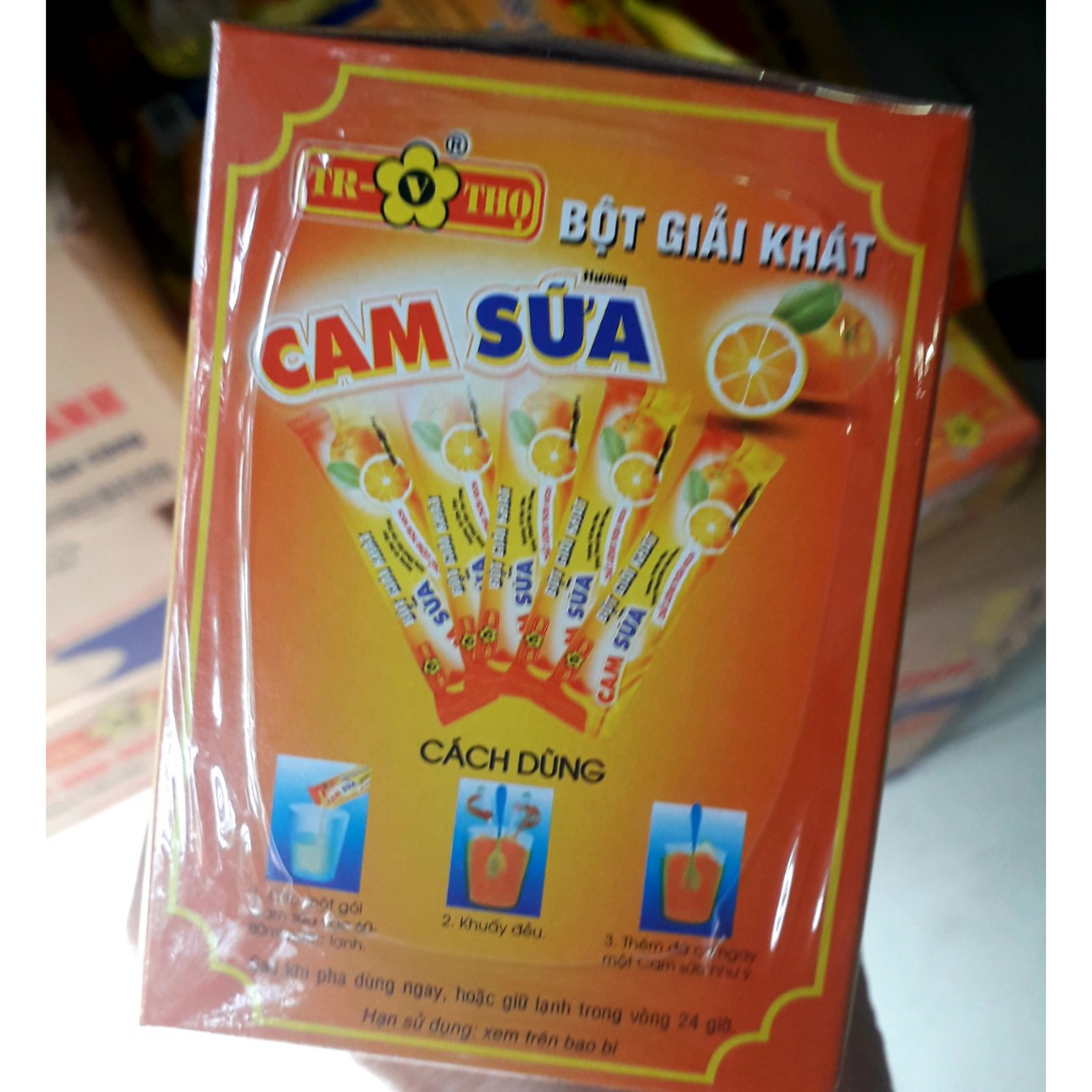 BỘT GIẢI KHÁT CAM sữa - Hộp 18 gói x 14g