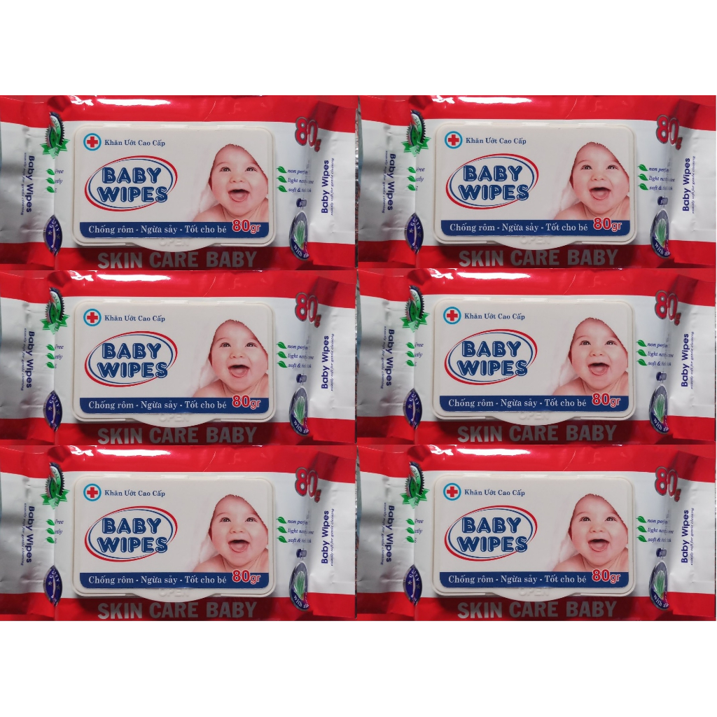 Khăn ướt Baby Wipe đỏ cao cấp 80gr không mùi