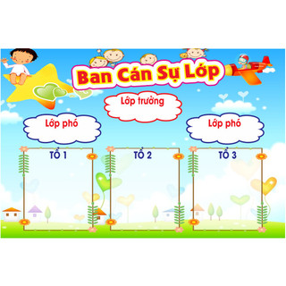 Ban cán sự lớp - trang trí lớp học tiểu học - mầm non, bảng biểu trang trí