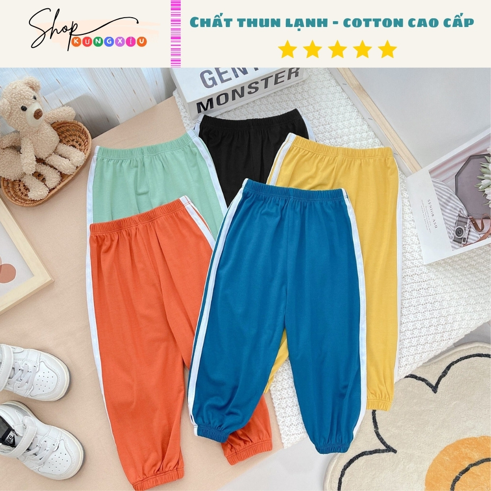 Quần Dài Cho Bé Trai Bé Gái 7-26KG, Quần Dài Phong Cách Thể Thao cho bé Chất thun lạnh mềm mát - KungXiuShop