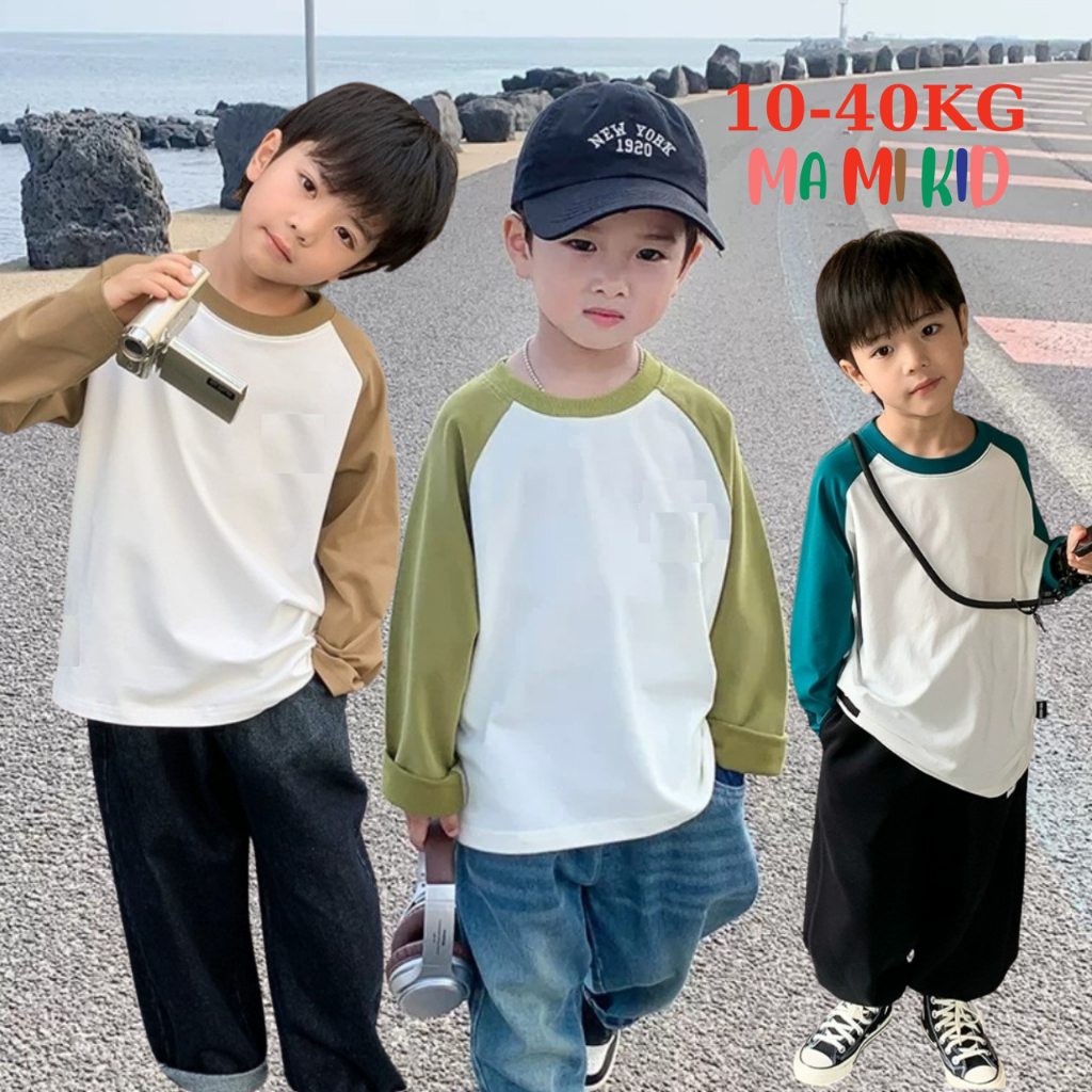 Quần Áo Cho Bé Thu Đông, Áo Phông Dài Tay TRƠN chất cotton xược 100% đảm bảo mềm, đẹp,,,,Shop Mamikids