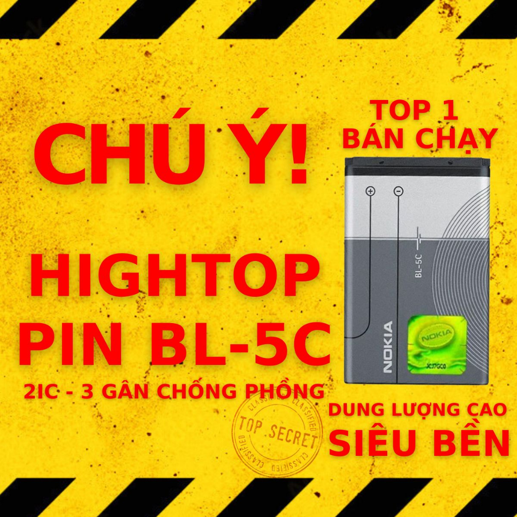 Pin Nokia Bl 5C - Pin 3 Gân 2IC Xịn Chống Phù Cho Nokia 1280, 105, 110i...