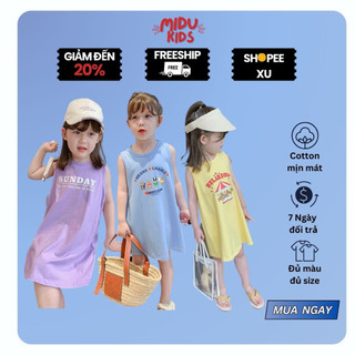  Quần áo trẻ em bộ Váy Đầm chất cotton mềm mịn mát cho bé gái nhà MiDu Kid 