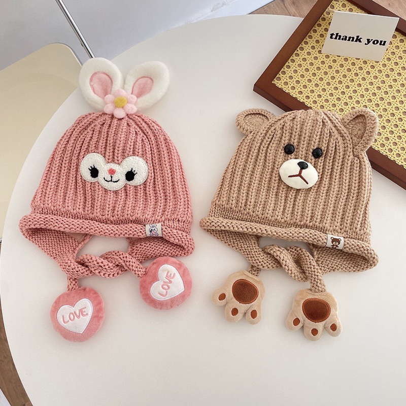 Mũ len nhiều hình đáng yêu cho bé 5 - 12 tuổi phong cách Hàn Quốc siêu hot hit 🌸free ship🌸