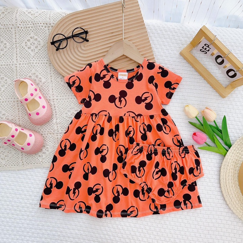 ♥ Set Đầm Chíp, Đầm/Váy Cotton Bé Gái 10kg -> 23kg