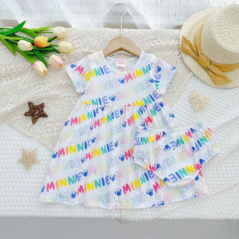 ♥ Set Đầm Chíp, Đầm/Váy Cotton Bé Gái 10kg -> 23kg