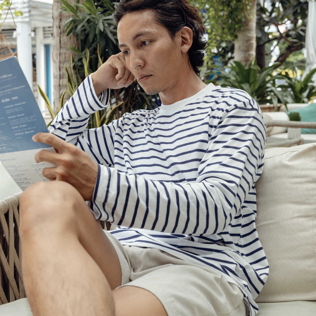 Get Ready long sleeves Purple print | MEMS Áo thun cotton nam nữ tay dài cổ tròn in thông điệp