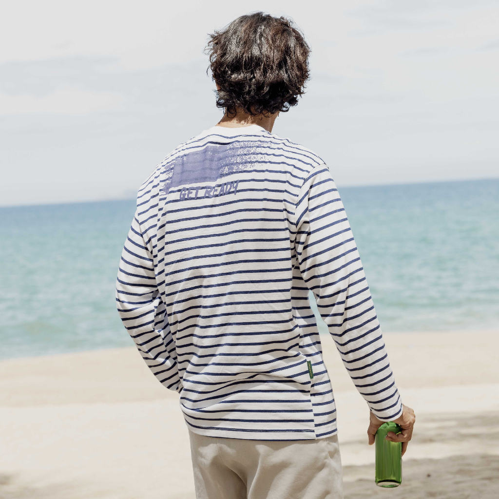 Get Ready long sleeves Purple print | MEMS Áo thun cotton nam nữ tay dài cổ tròn in thông điệp