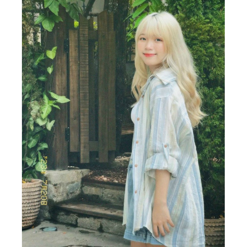 SET 3 MÓN: ÁO SƠ MI KẺ - CROP 2 DÂY TRẮNG - SHORT JEAN