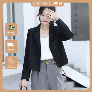 Áo Blazer form ngắn 🍋 FREE SHIP 🍋 Áo Vest Hàn Quốc Nữ màu đen 2 cúc phối đồ xinh Hot 2024 A15