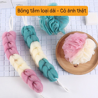 Bông Tắm Dài (Có Ảnh Thật) Cao Cấp Lưới PE Dày Mềm Mại An Toàn Sức Khỏe (Mix Nhiều Màu)