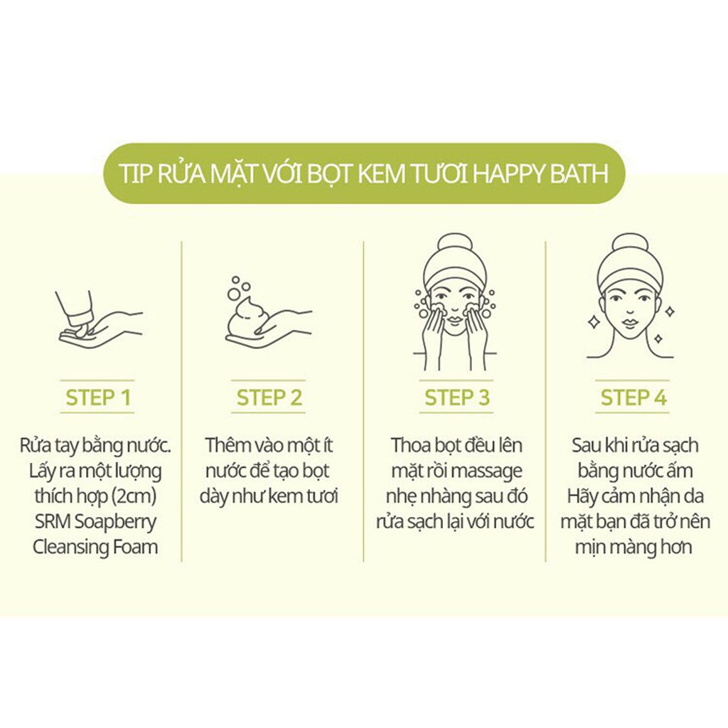 Sữa rửa mặt Happybath original xanh 150G