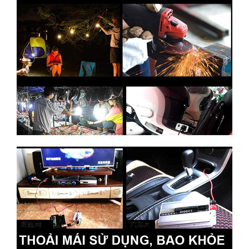 Bộ kích điện inverter 12V lên 220V CÔNG SUẤT 1500W Sóng Sine Chuẩn