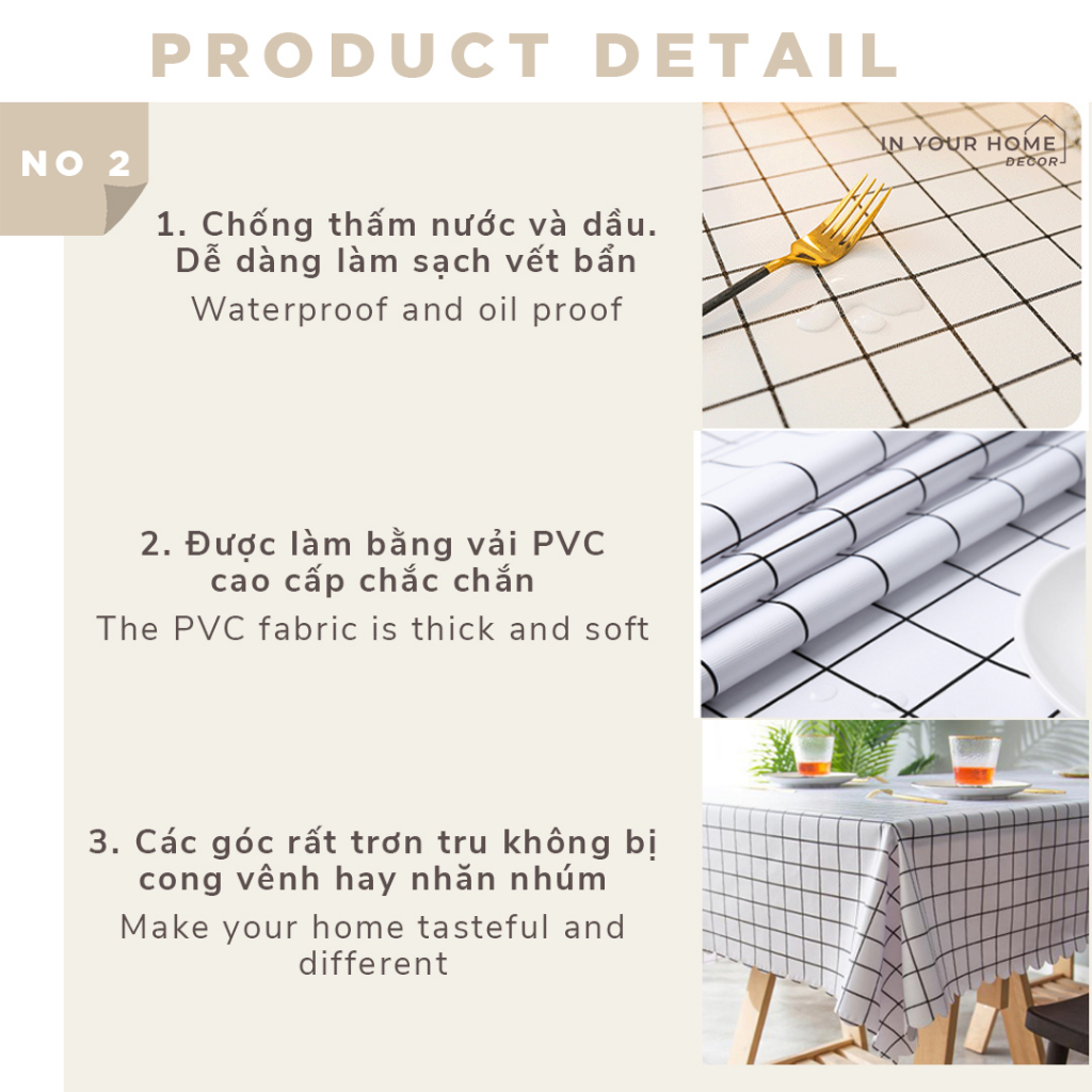 Khăn trải bàn cao cấp không thấm nước PVC