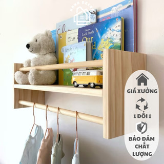  Kệ gỗ treo tường kệ decor chụp ảnh quần áo trang trí studio quán cà phê KGTT16 