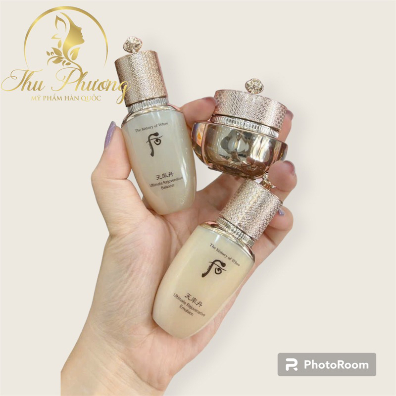 Set nước hoa hồng - sữa dưỡng tái sinh da Whoo Ultimate Rejuvenating mini 3 sản phẩm ( tách set)