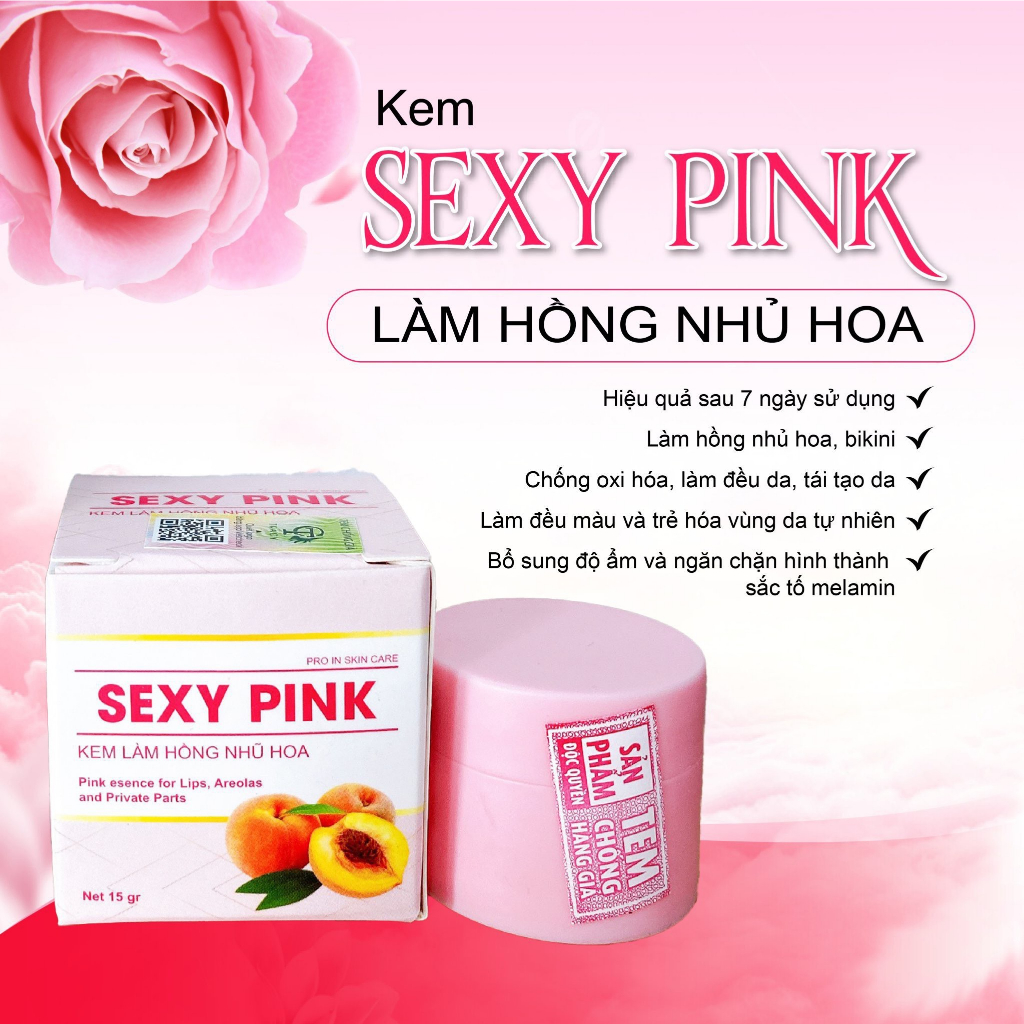 Kem chống thâm môi, làm hồng môi, hồng nhũ hoa, vùng kín Sexy Pink hộp 15gr
