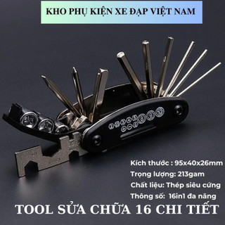 tool bộ sửa chữa đa năng nhỏ gọn bỏ túi cao cấp lục giác 16 chi tiết trong 1