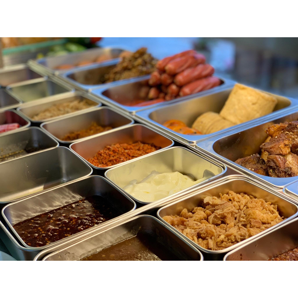 Bộ 4/6/8 khay inox đựng thực phẩm, topping trà sữa, bánh mì,.. - Gia dụng Ánh Dương