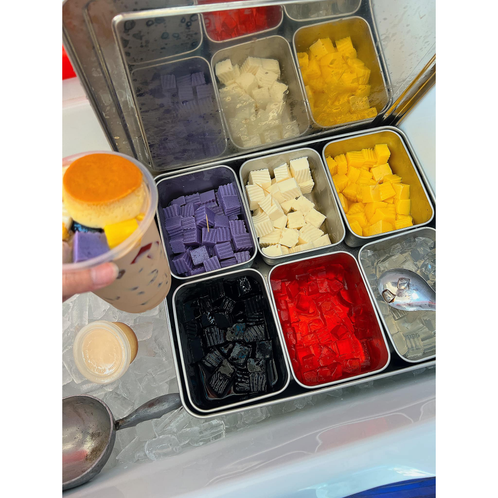 Bộ 4/6/8 khay inox đựng thực phẩm, topping trà sữa, bánh mì,.. - Gia dụng Ánh Dương