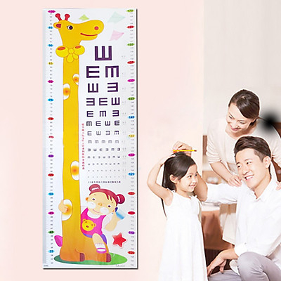 Decal dán tường thước đo chiều cao trẻ em bé hình con vật