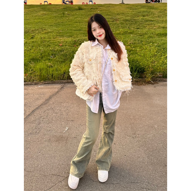 ÁO DẠ TWEED LÔNG HOT 2023