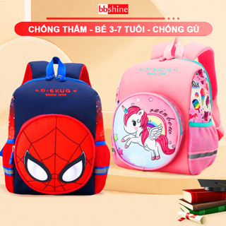 Balo cho bé 3-7 tuổi chống thấm nước BBShine, Balo đi học nhiều họa tiết hoạt hình đáng yêu – B025