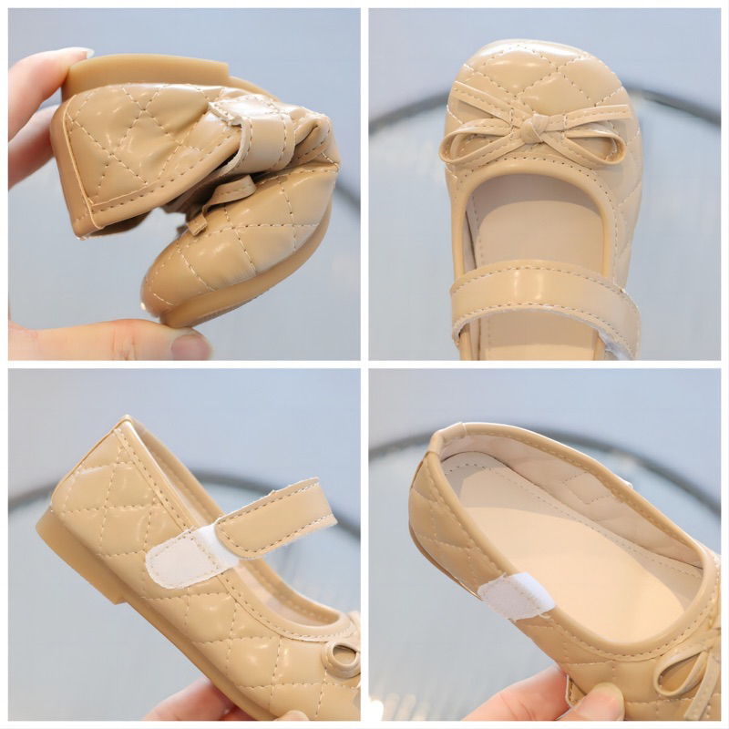 Giày Búp Bê, Giày Bệt Cho Bé Gái Đính Nơ Chất Liệu Da Mềm Mẫu Mới Nhất 2023 Hàng Quảng Châu Cao Cấp