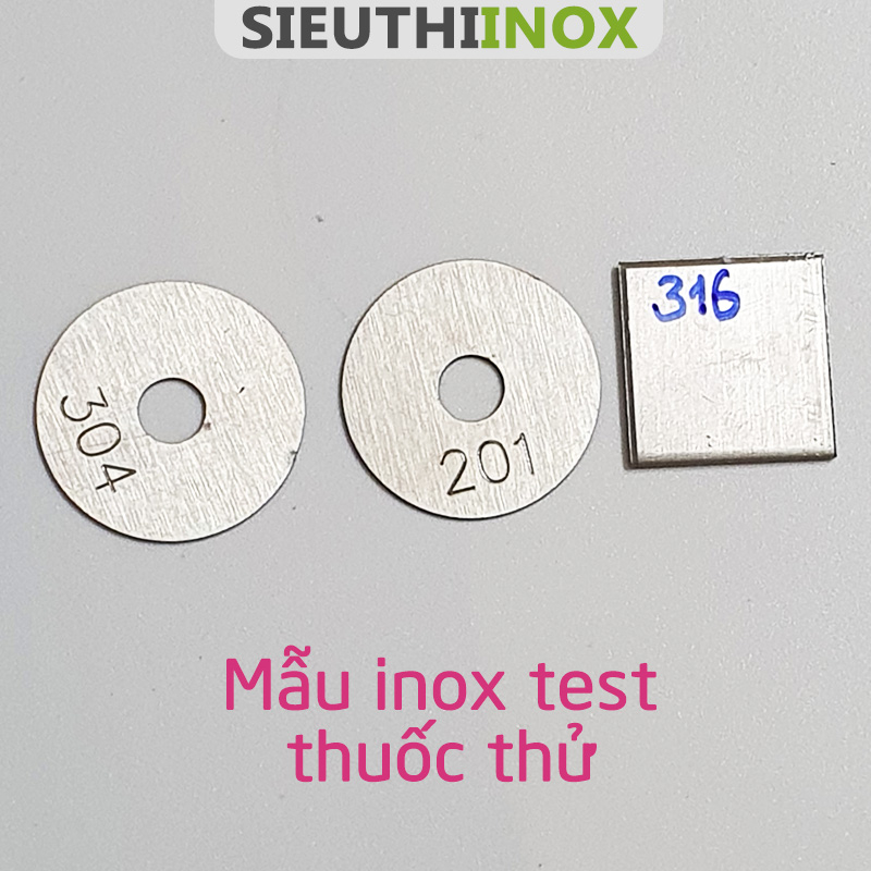 Mẫu inox 316 dùng để test kết quả khi thử inox 316