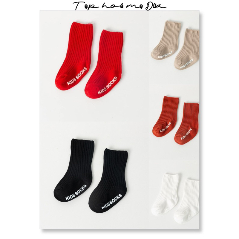 T01- Tất vớ chống trượt Kids socks dày dặn cho bé trai bé gái