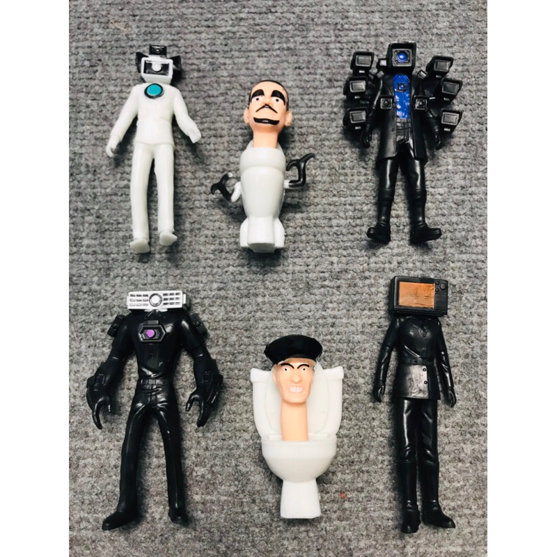 Bộ mô hình nhân vật Quỷ Nhà Vệ Sinh Skibidi Toilet, TV Man, Speaker Man, Camera Man thế hệ 3