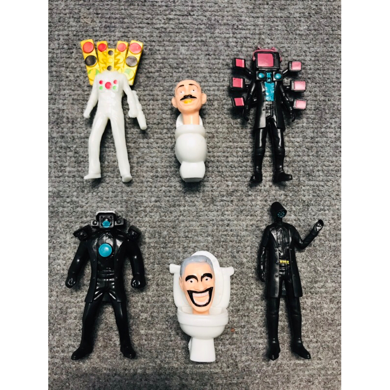 Bộ mô hình nhân vật Quỷ Nhà Vệ Sinh Skibidi Toilet, TV Man, Speaker Man, Camera Man thế hệ 3
