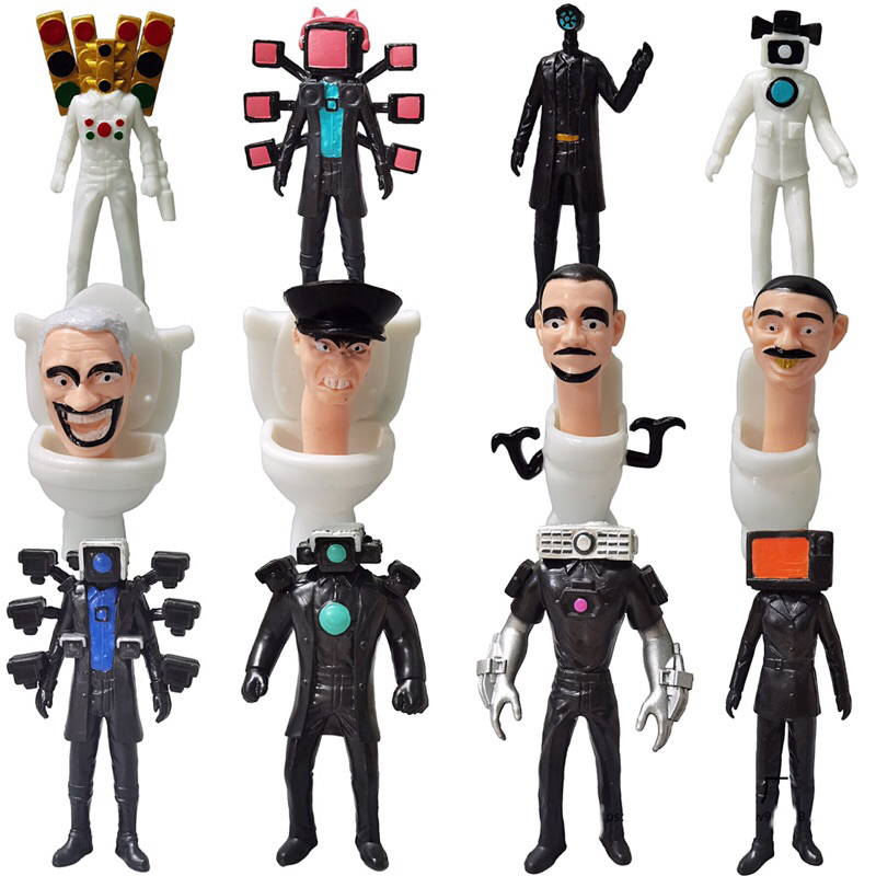 Bộ mô hình nhân vật Quỷ Nhà Vệ Sinh Skibidi Toilet, TV Man, Speaker Man, Camera Man thế hệ 3