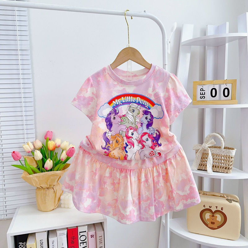 Bộ Váy Loang Disney Siêu Xinh, Chất Thun Cotton VNXK
