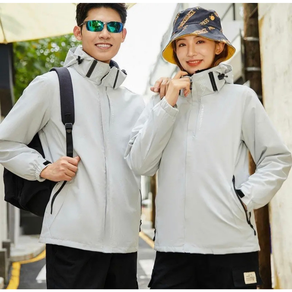 Áo gió đôi nam nữ Melady cổ chấm bi chống nước 23DAD02